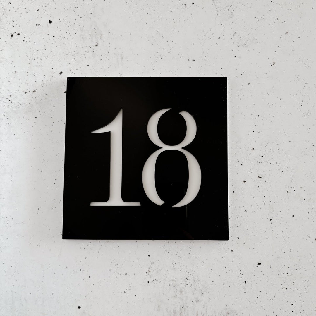Home Number Plaque - Square Serif