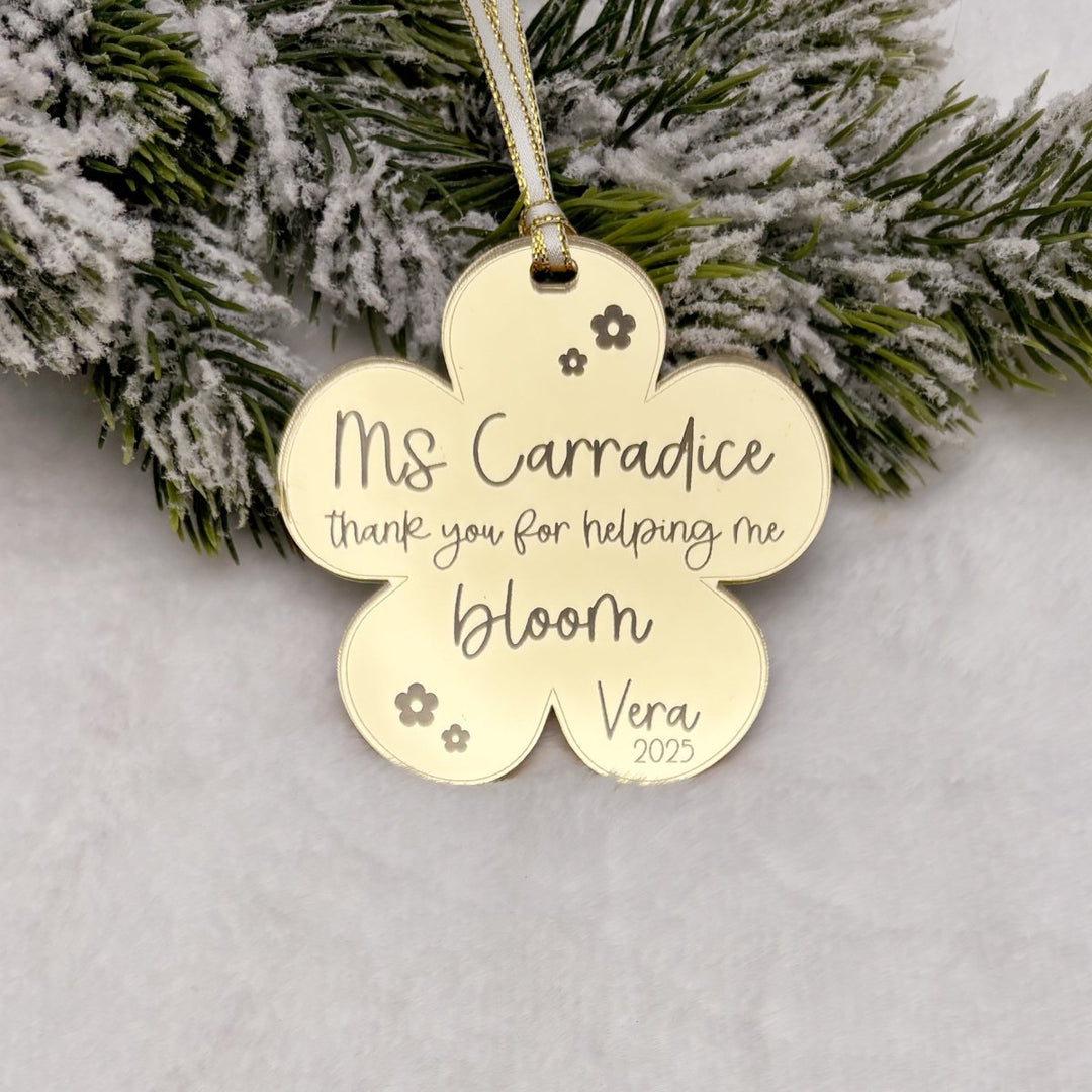 Teacher Gift - Personalised Daisy Flower Ornament