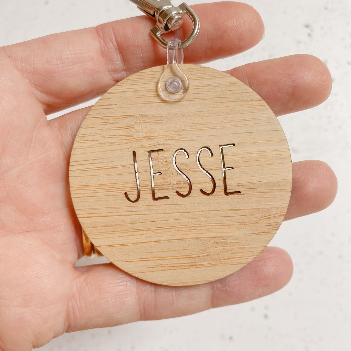 Wooden keyring with name discount