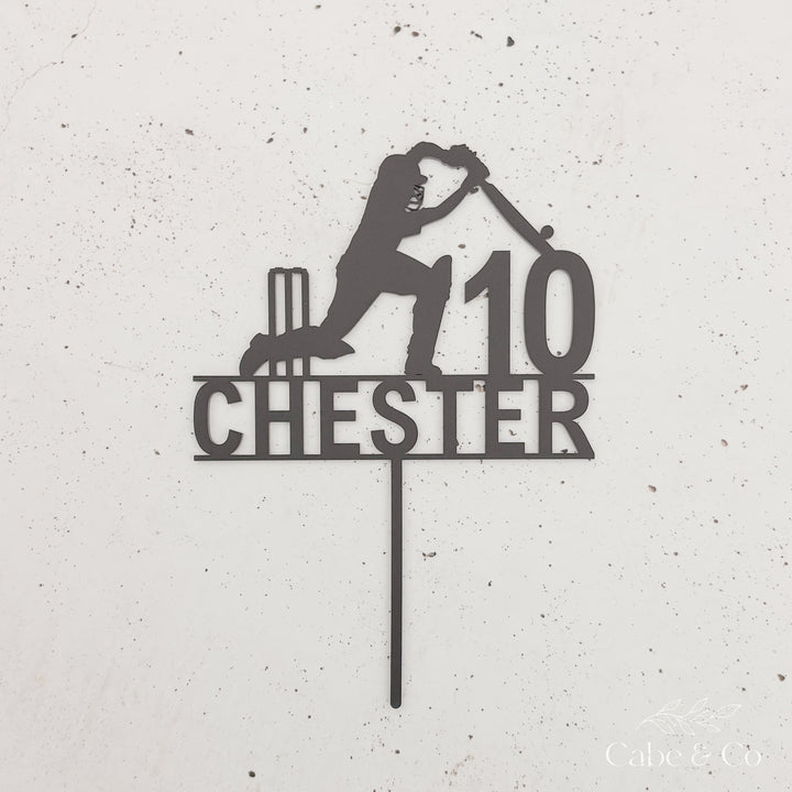 Custom Cricket Cake Topper with Name &amp; Age