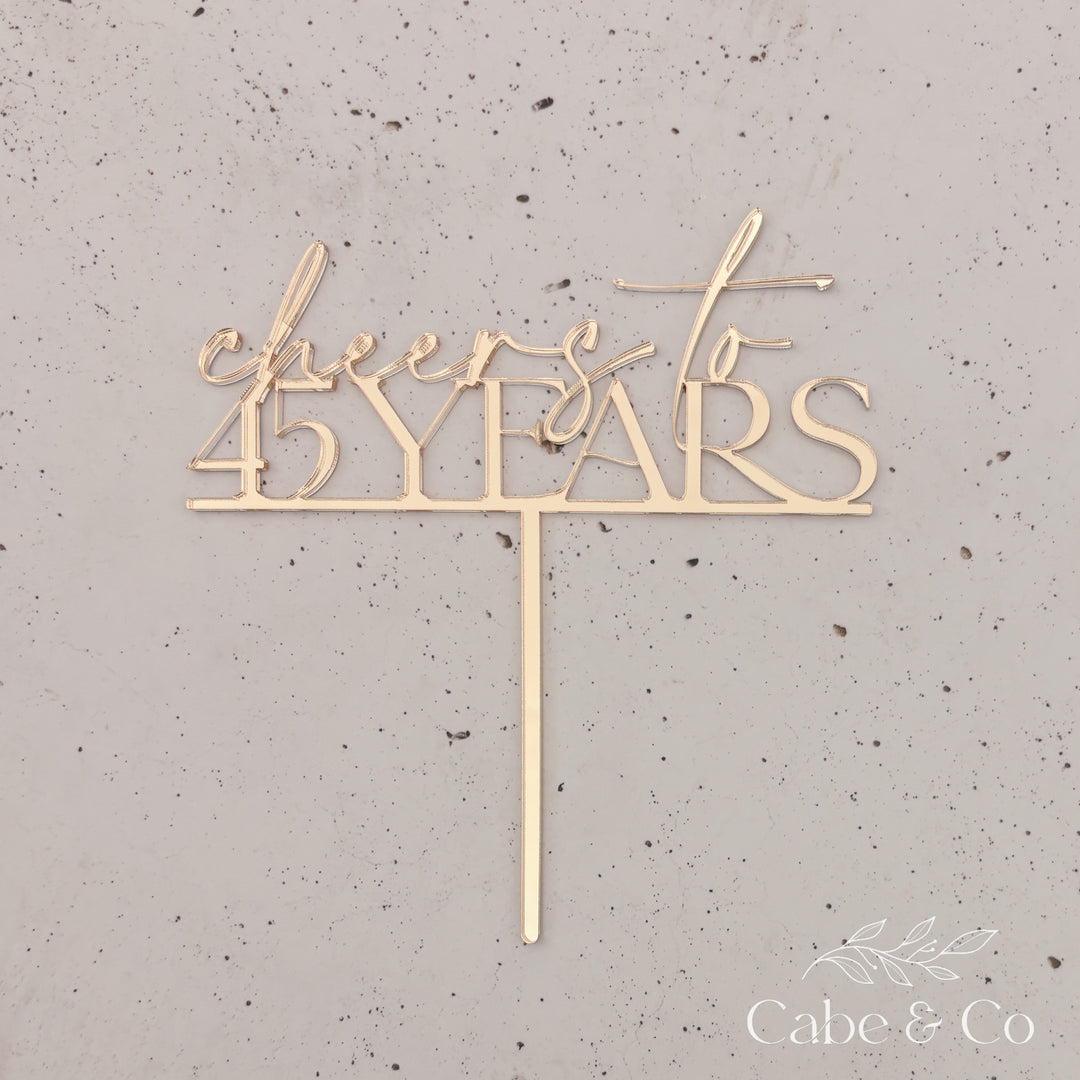 Wedding Anniversary Cake Topper - cheers to your years