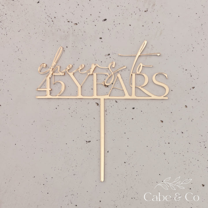 Wedding Anniversary Cake Topper - cheers to your years