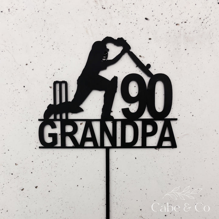 Custom Cricket Cake Topper with Name &amp; Age