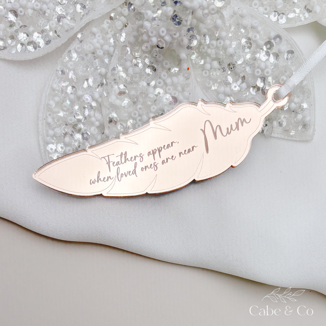 Memorial Feather Ornament - When loved ones are near