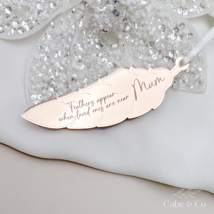 Memorial Feather Ornament - When loved ones are near
