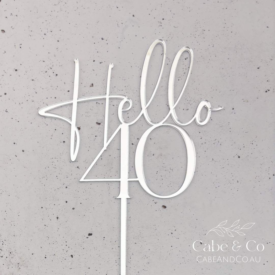 Custom Age Cake Topper With Hello &amp; Age