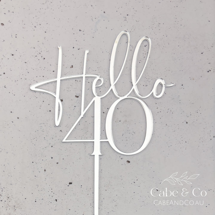 Custom Age Cake Topper With Hello &amp; Age