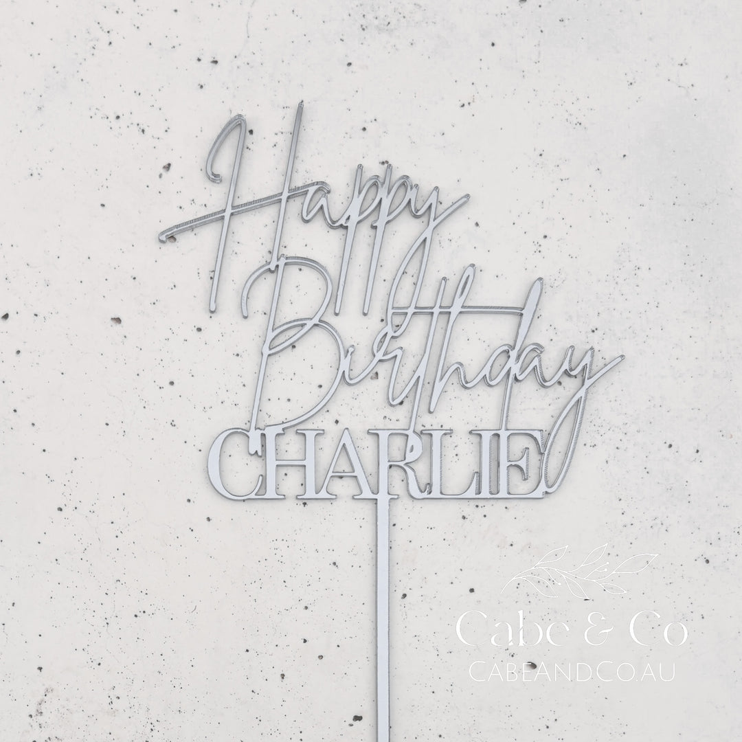 Personalised Happy Birthday Cake Topper