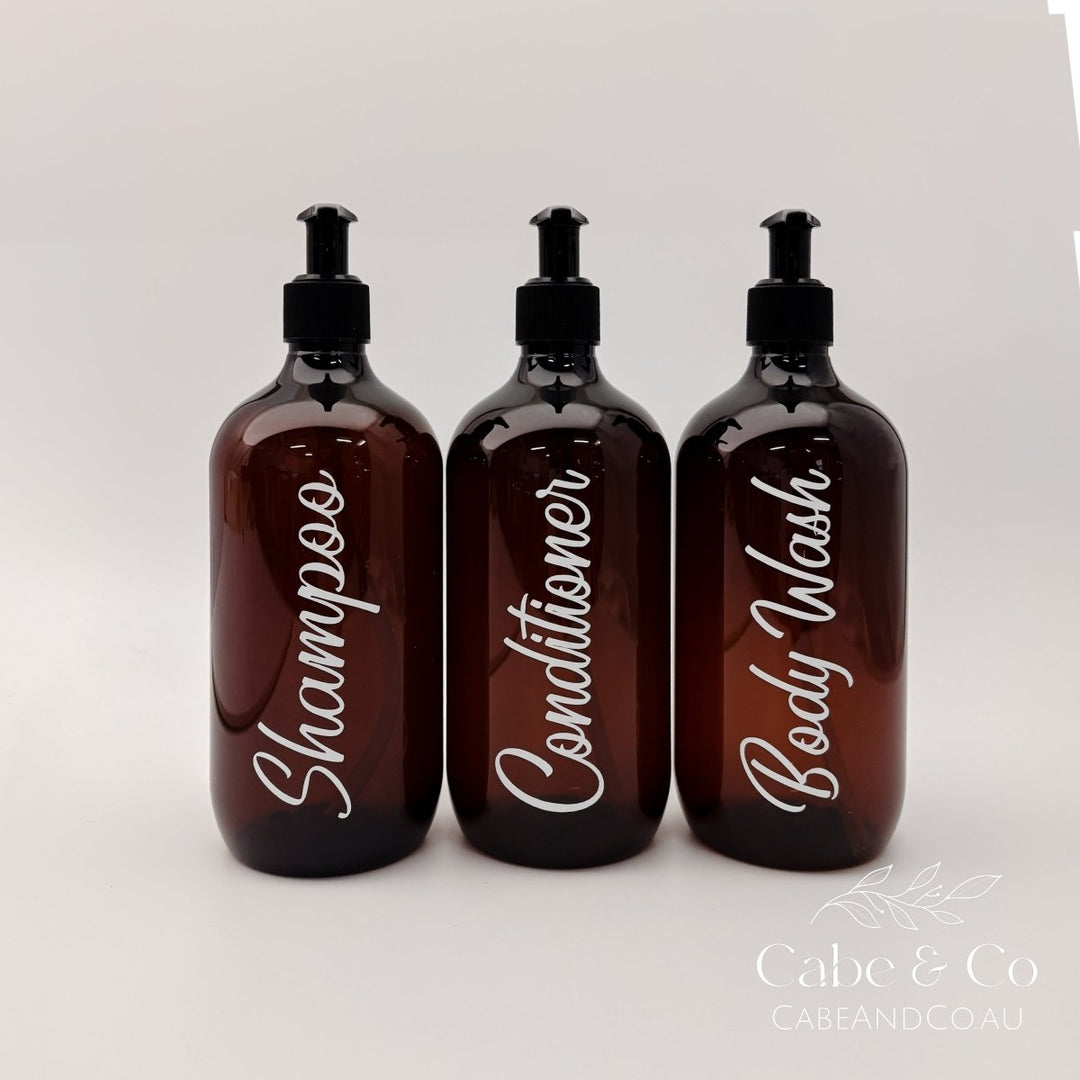 Amber Bathroom Pump Bottles