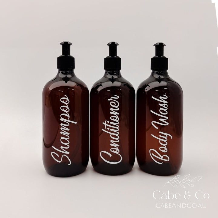 Amber Bathroom Pump Bottles