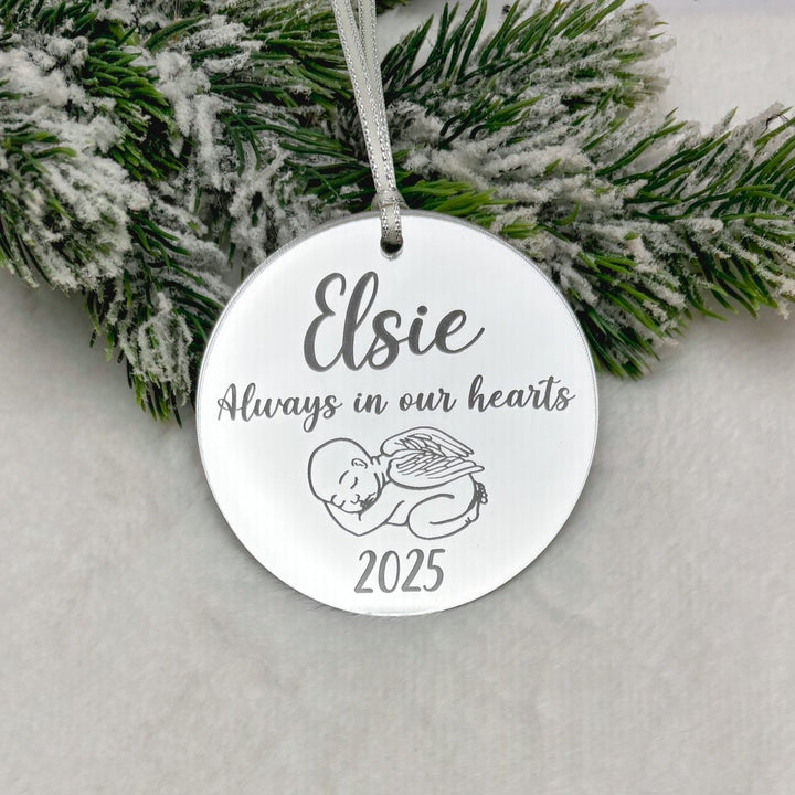Angel Baby Christmas Ornament - Memorial Bauble for infant loss / miscarriage