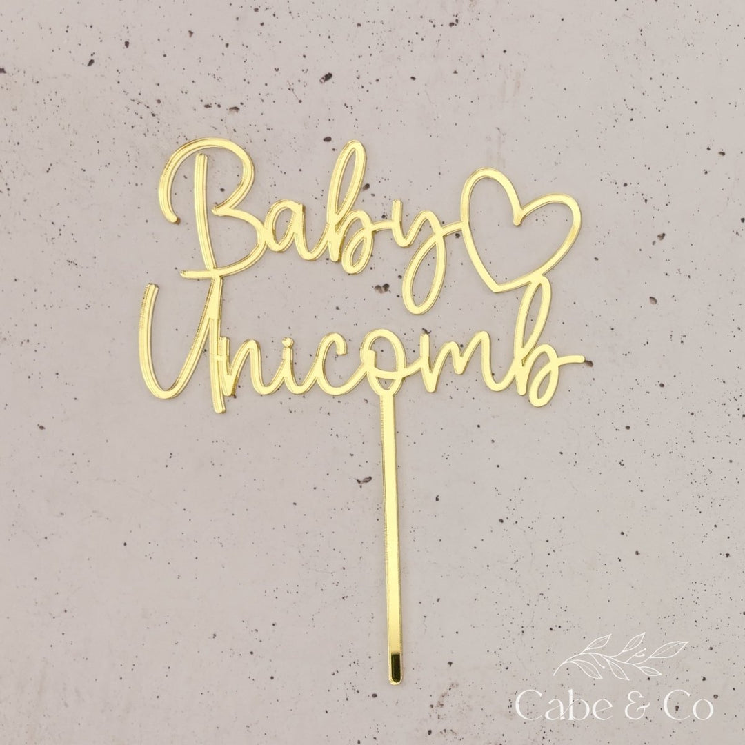Baby Shower Heart Cake Topper
