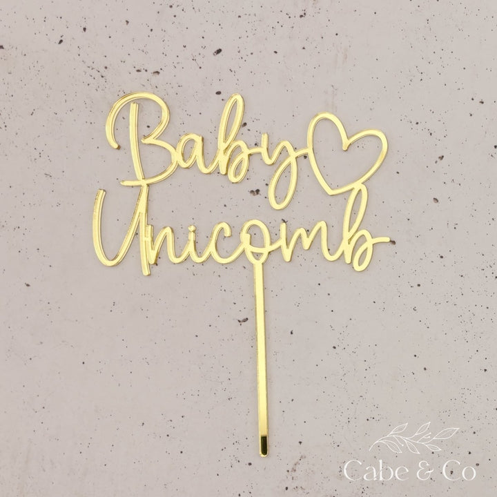 Baby Shower Heart Cake Topper