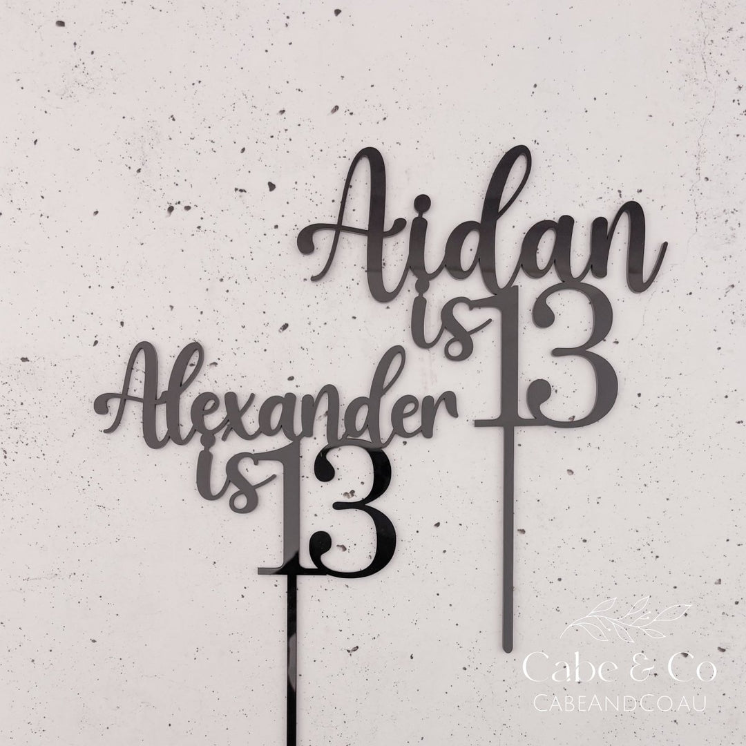 Birthday Cake Topper with Name &amp; Age