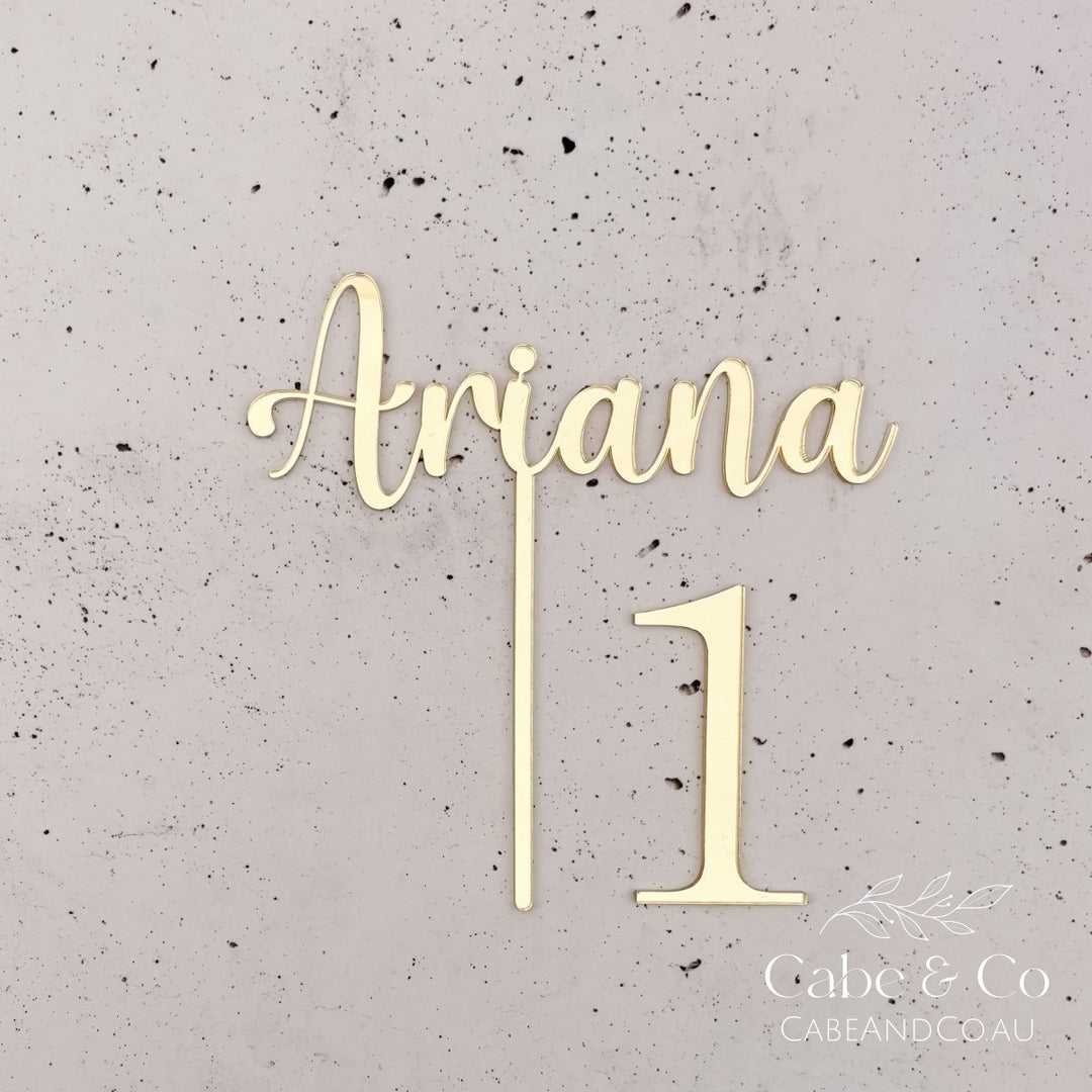 Birthday Cake Topper with Name &amp; Age