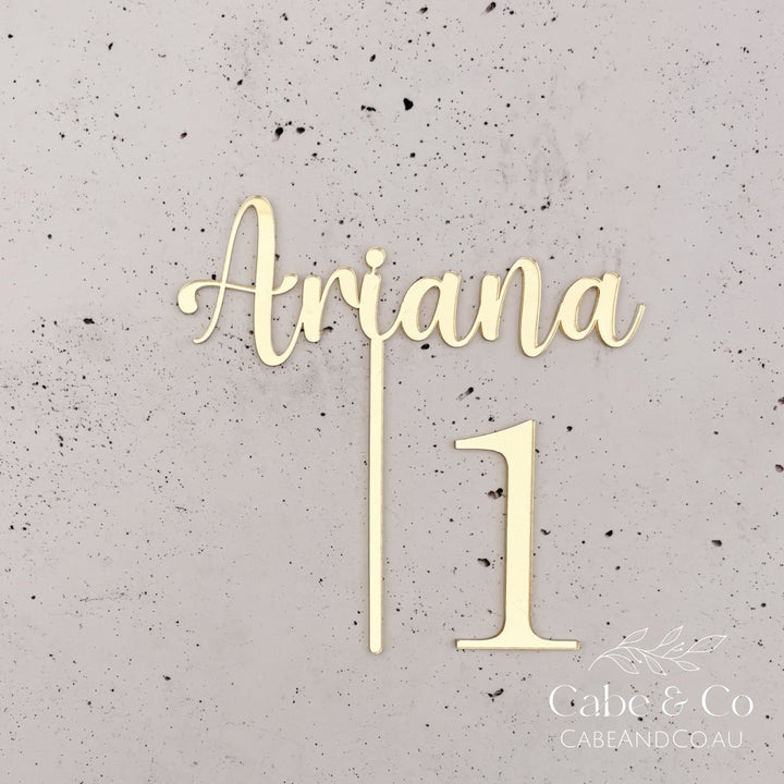 Birthday Cake Topper with Name &amp; Age