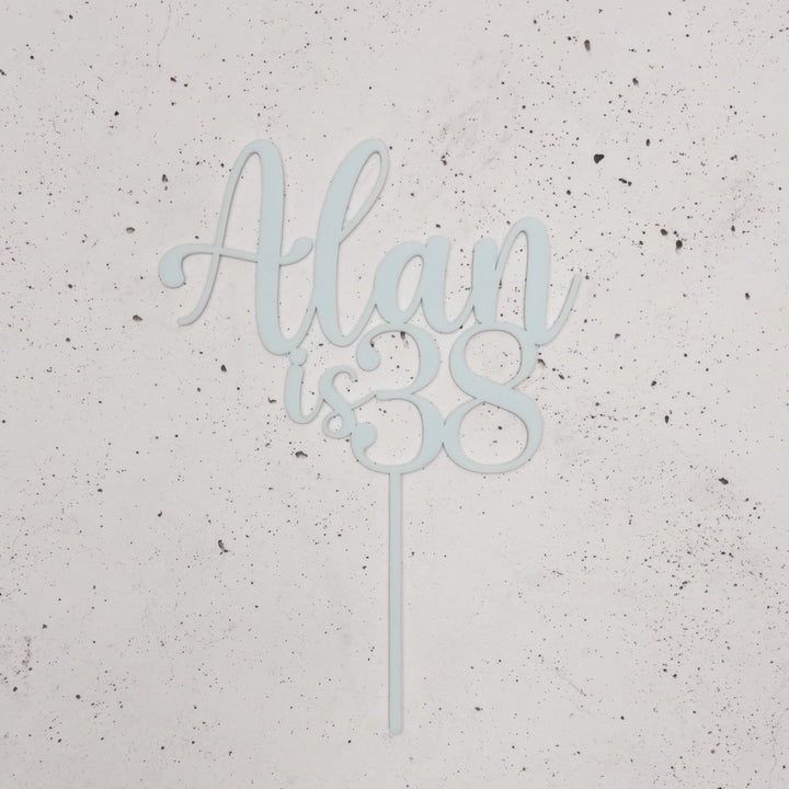 Birthday Cake Topper with Name & Age