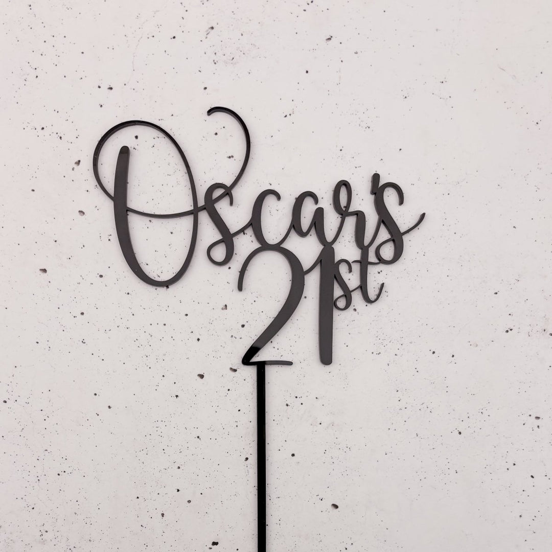 Birthday Cake Topper with Name &amp; Age