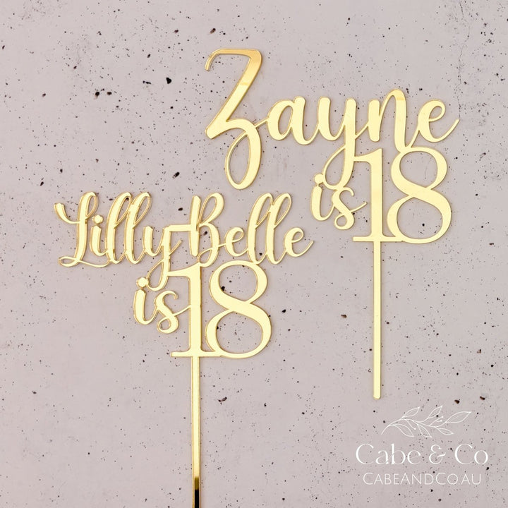 Birthday Cake Topper with Name &amp; Age