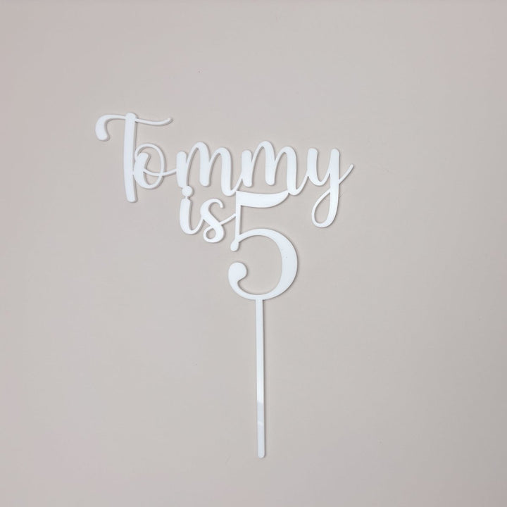 Birthday Cake Topper with Name & Age