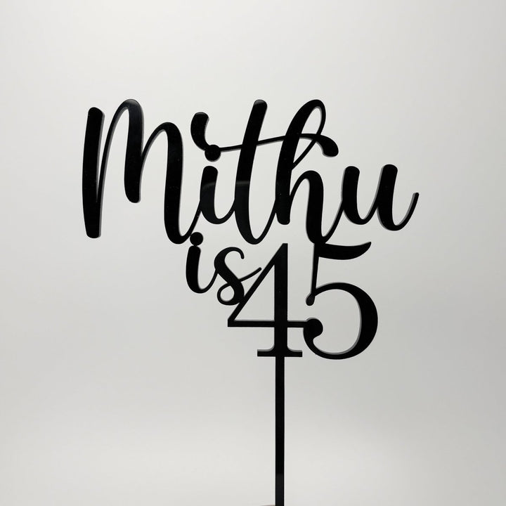 Birthday Cake Topper with Name & Age