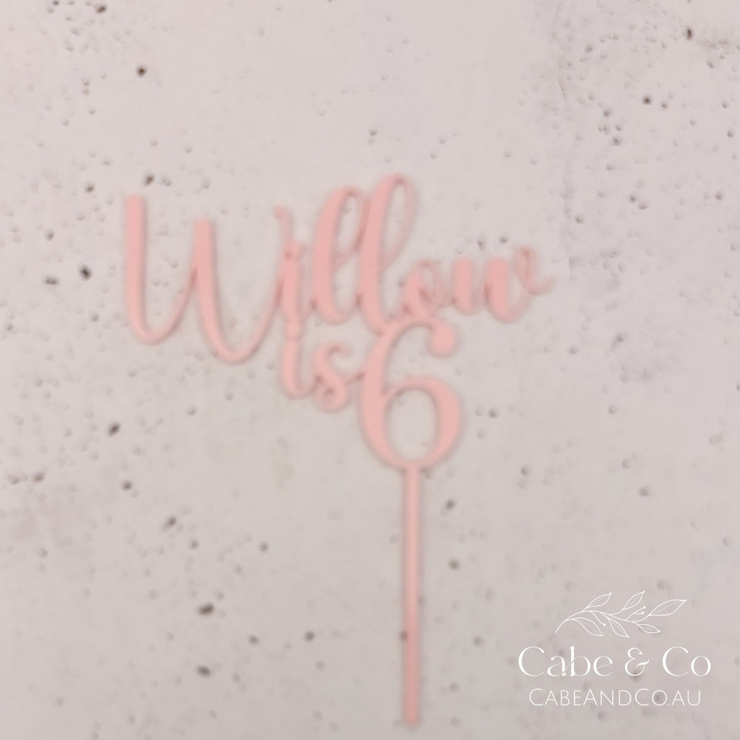 Birthday Cake Topper with Name &amp; Age