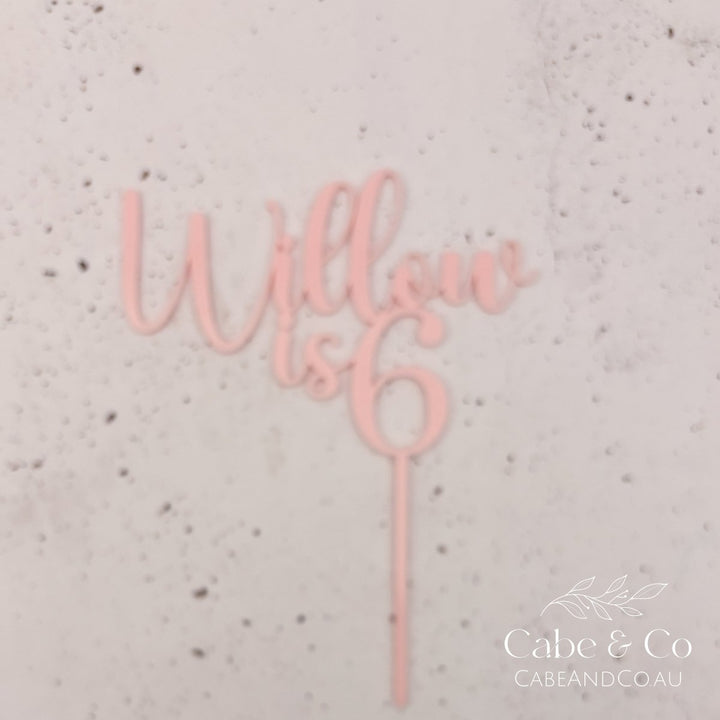 Birthday Cake Topper with Name &amp; Age
