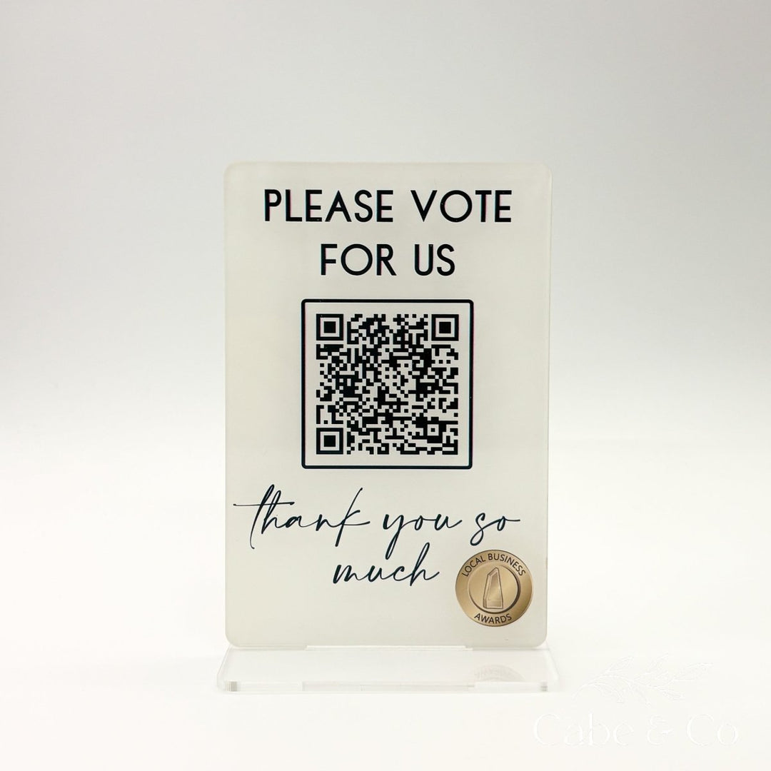 Business QR Code Counter Sign