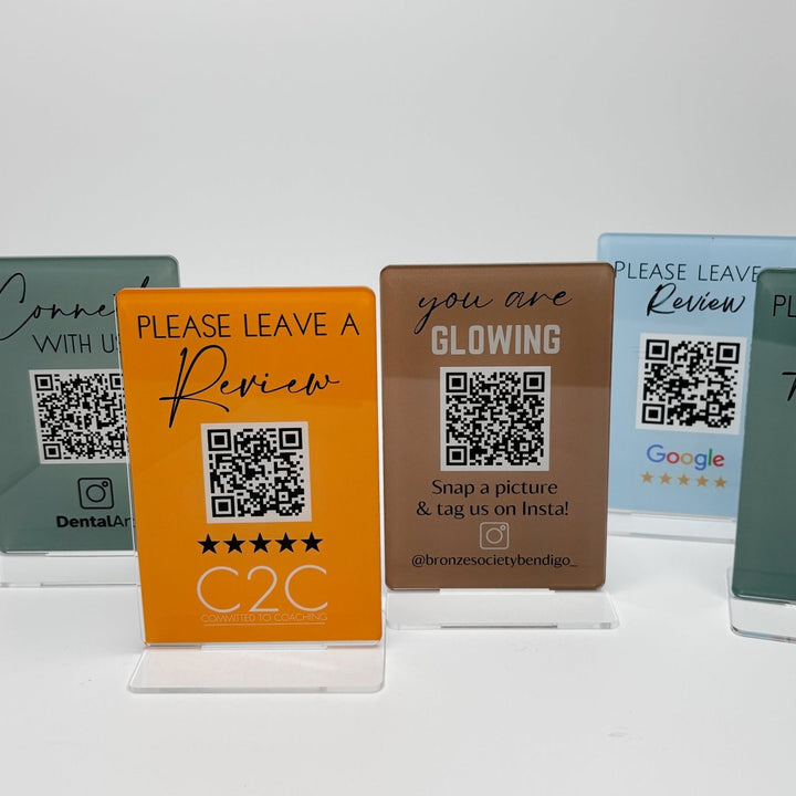 Business QR Code Counter Sign
