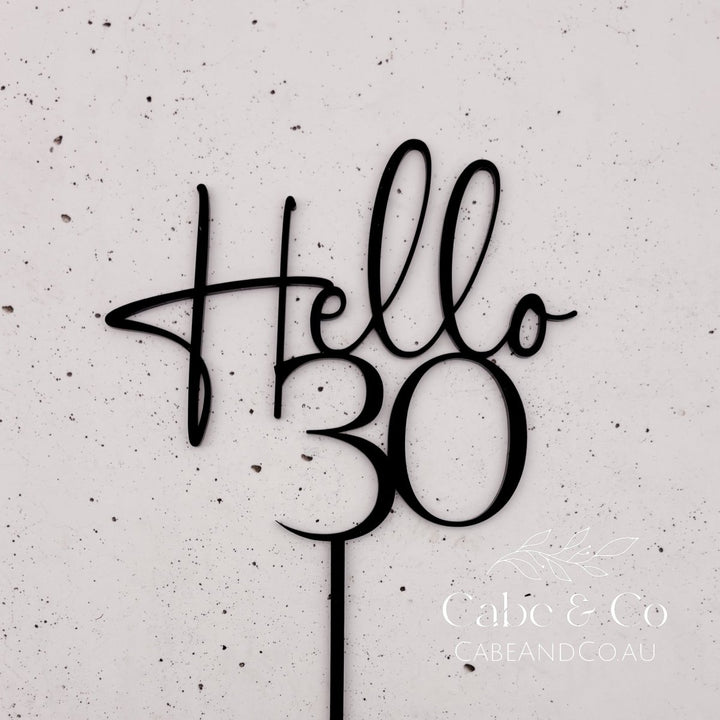 Custom Age Cake Topper With Hello &amp; Age