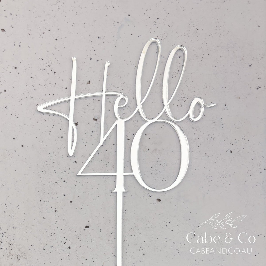 Custom Age Cake Topper With Hello &amp; Age