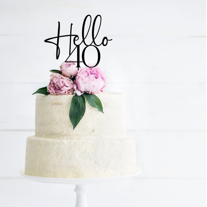 Custom Age Cake Topper With Hello & Age