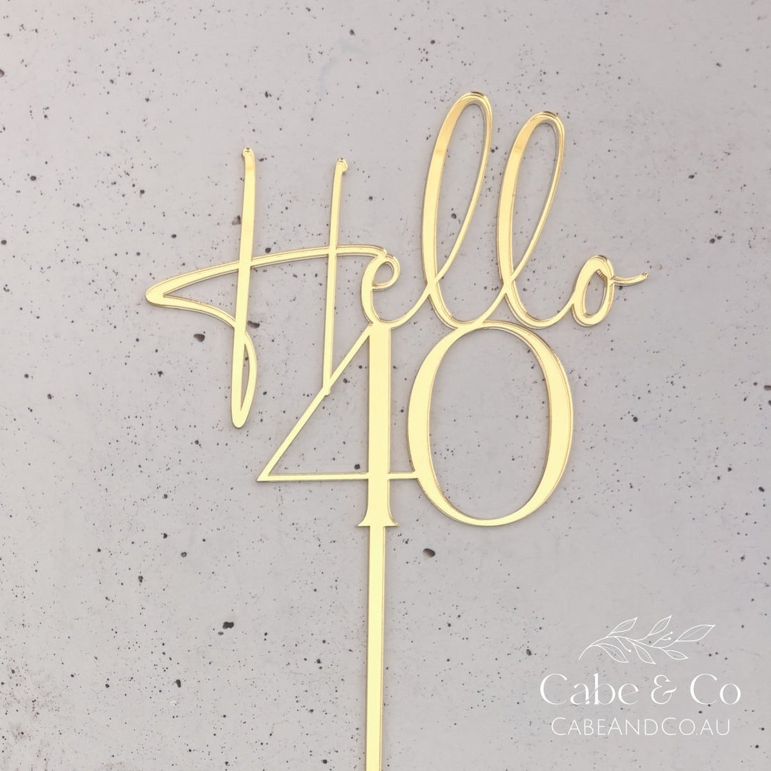Custom Age Cake Topper With Hello &amp; Age