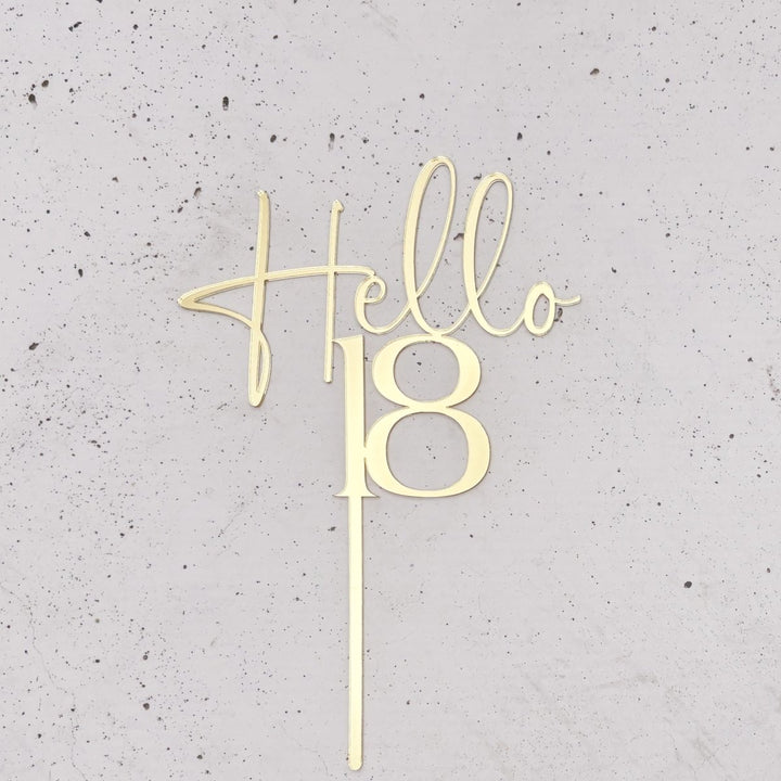 Custom Age Cake Topper With Hello & Age