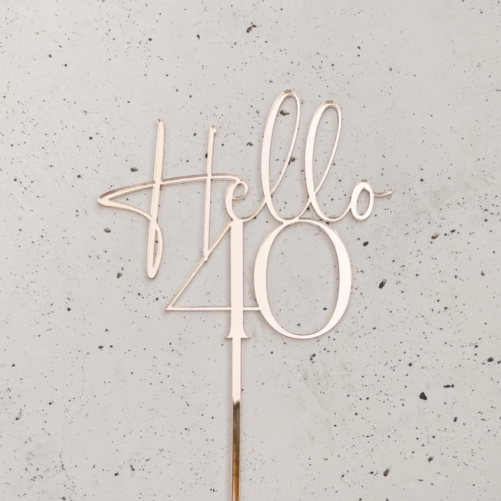 Custom Age Cake Topper With Hello & Age