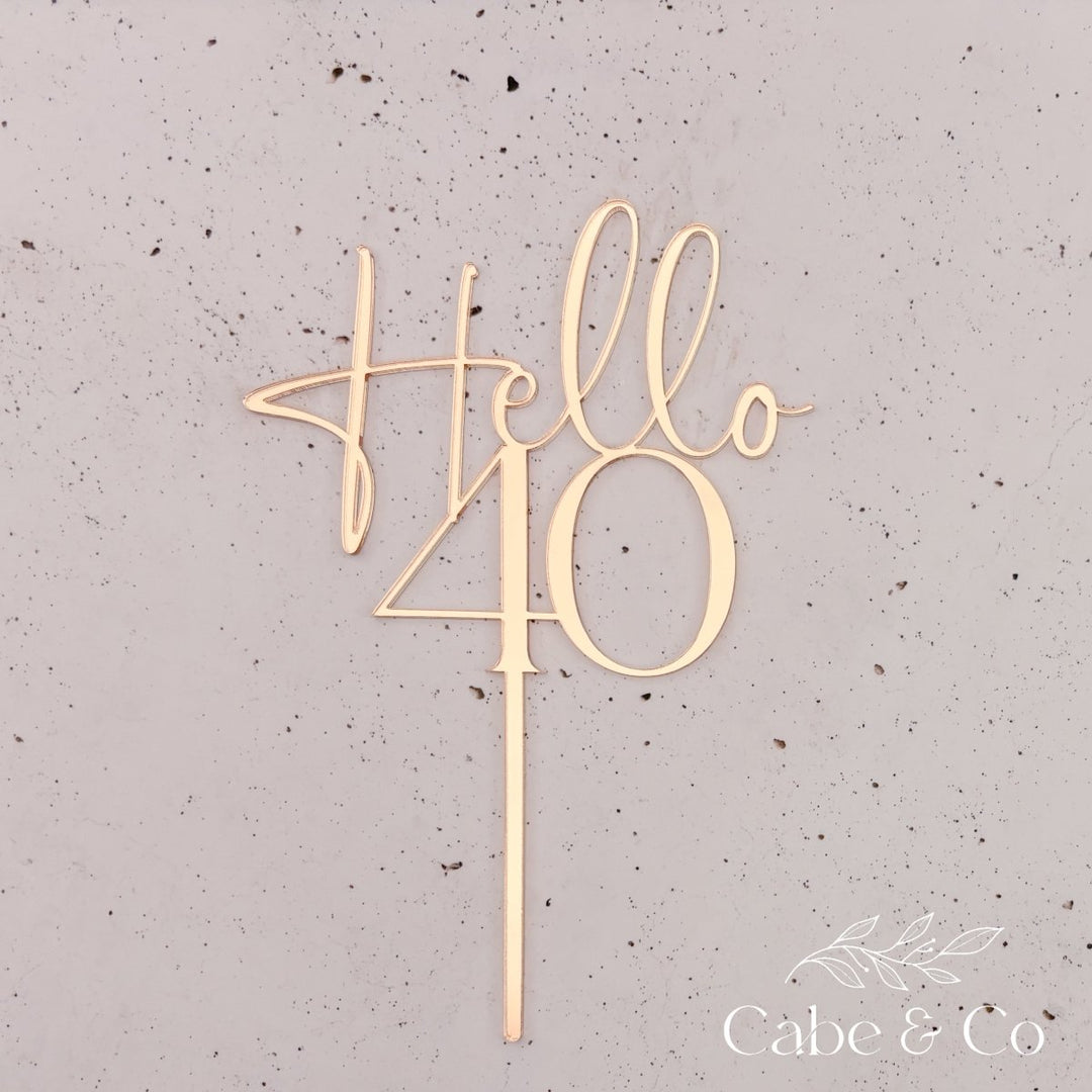 Custom Age Cake Topper With Hello &amp; Age