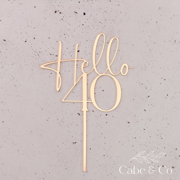 Custom Age Cake Topper With Hello &amp; Age