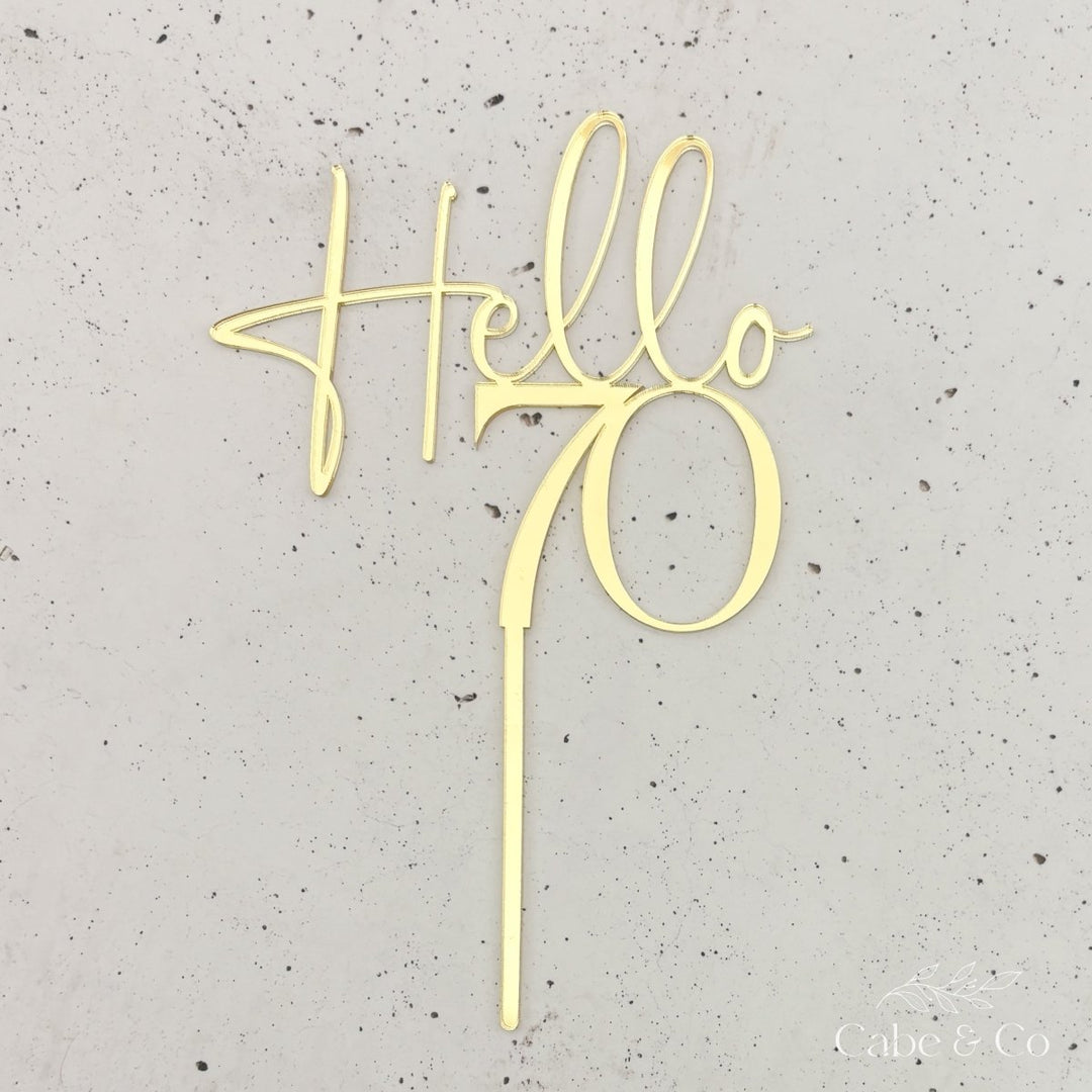 Custom Age Cake Topper With Hello &amp; Age