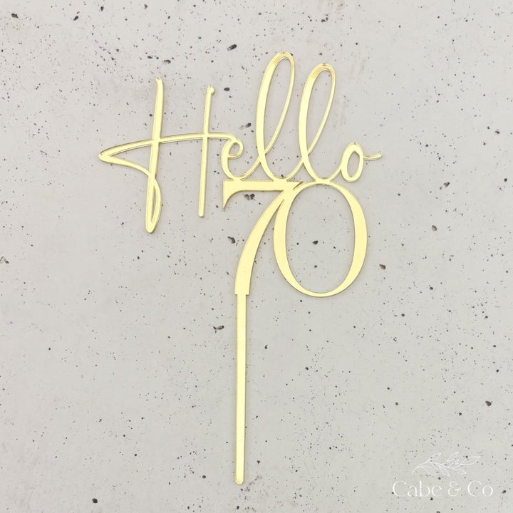 Custom Age Cake Topper With Hello &amp; Age