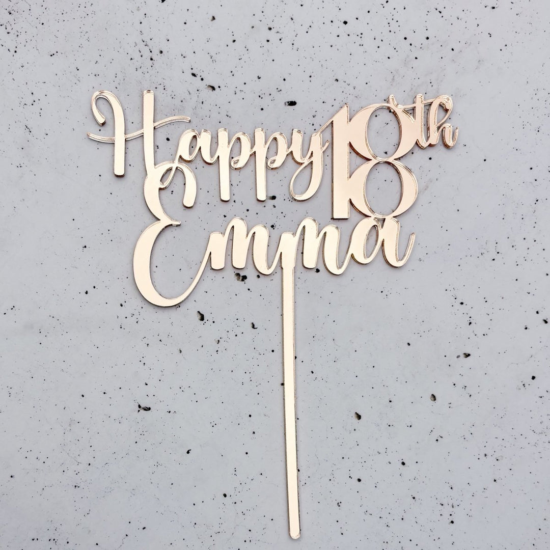 Custom Age Cake Topper With Name & Age | Birthday Cake Decoration