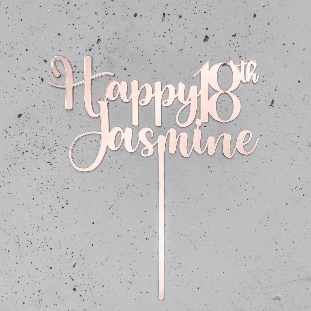 Custom Age Cake Topper With Name & Age