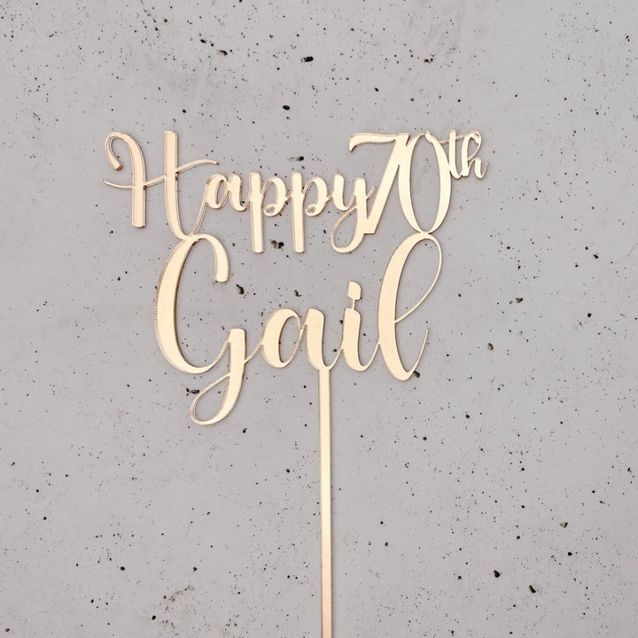 Custom Age Cake Topper With Name & Age