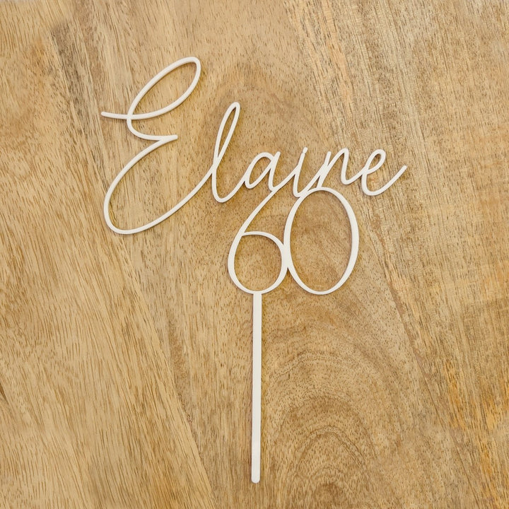 Custom Birthday Cake Topper - Name & Age Design