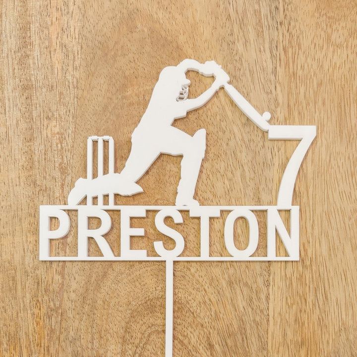 Custom Cricket Cake Topper with Name &amp; Age