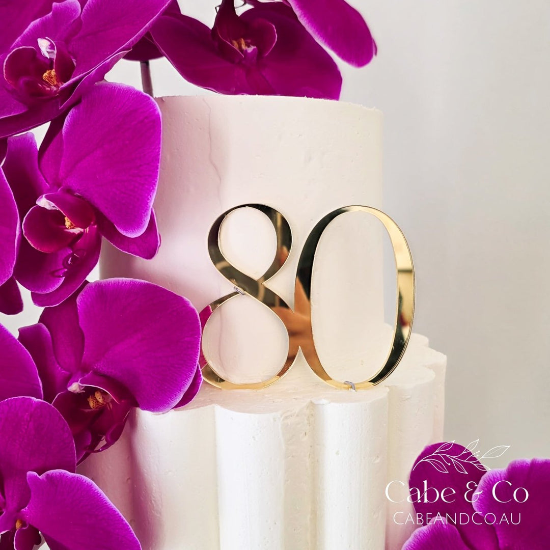 Custom Serif Age Cake Topper