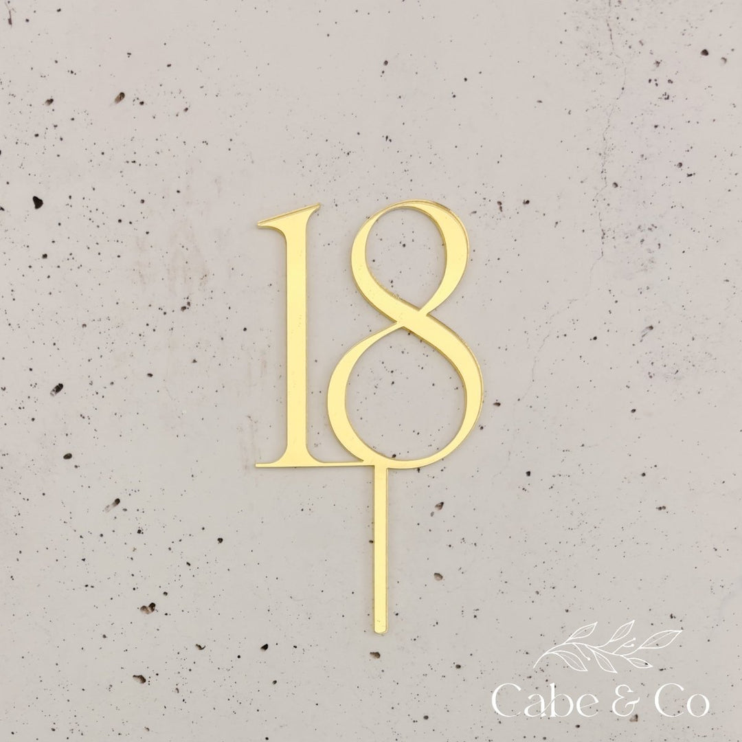 Custom Serif Age Cake Topper
