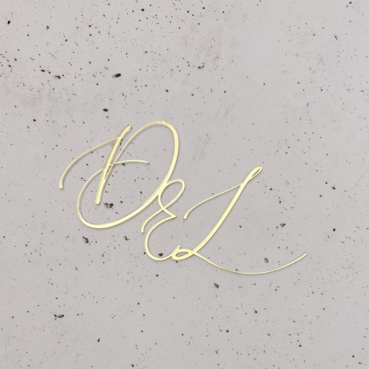 Custom Wedding Cake Script Initials Charm