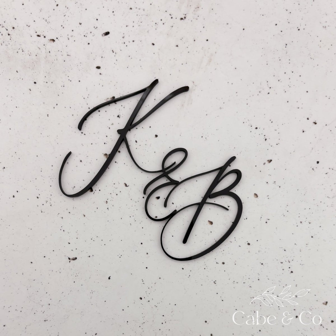 Custom Wedding Cake Script Initials Charm