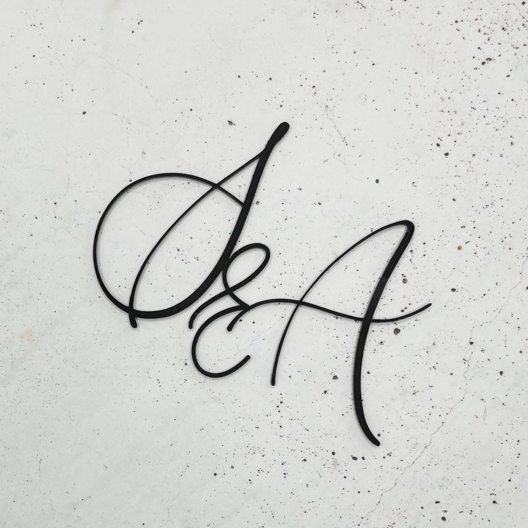 Custom Wedding Cake Script Initials Charm