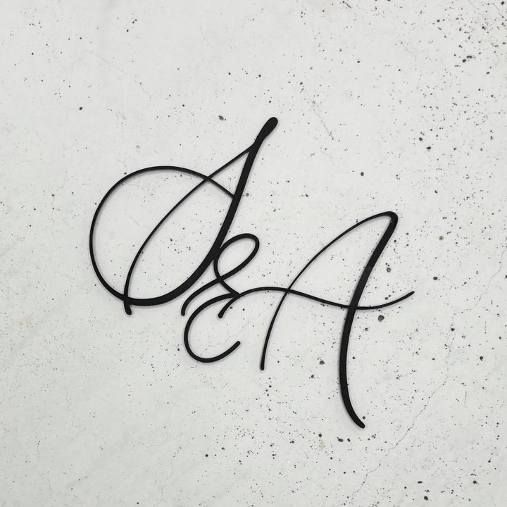 Custom Wedding Cake Script Initials Charm